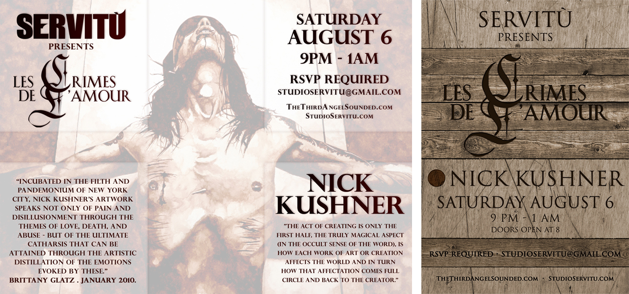 Social Media Graphics Design event flyers by Los Angeles graphic designer Mich Fisher - Studio Servitu, Nick Kushner