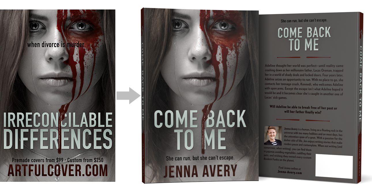 premade book cover design by Los Angeles graphic designer Mich Fisher