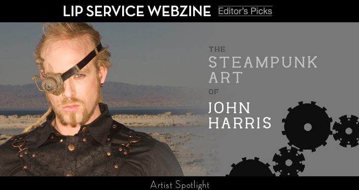 Social Media Graphics Design by Los Angeles graphic designer Mich Fisher - Lip Service, steampunk art of John Harris