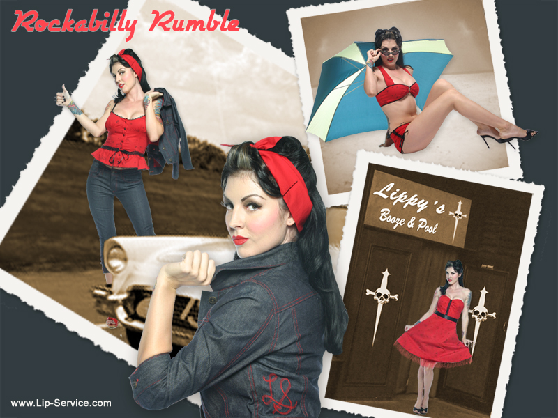 Social Media Graphics Design by Los Angeles graphic designer Mich Fisher - Lip Service Rockabilly Rumble